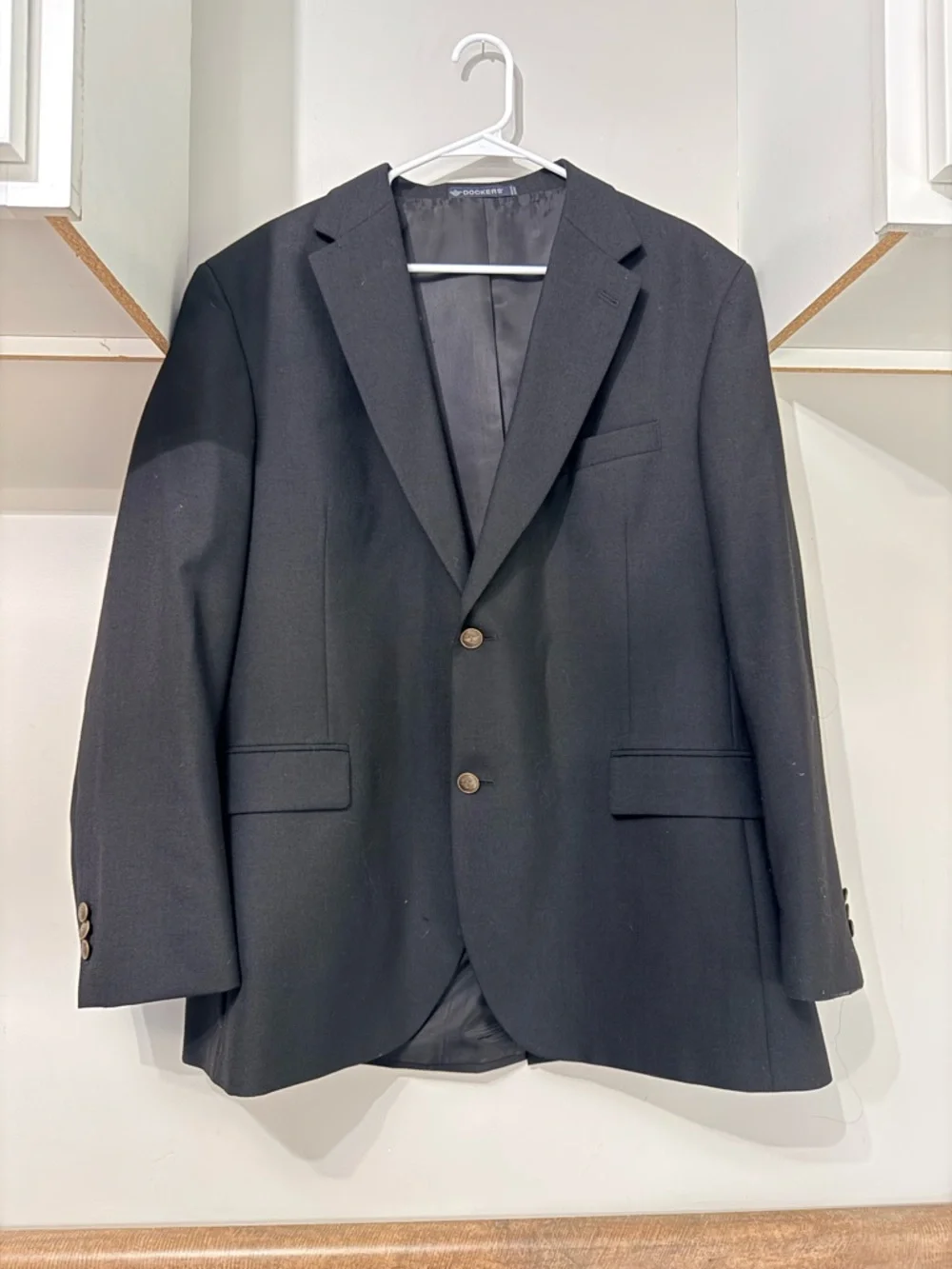 Dockers Men’s Black Wool Blend Blazer 44R Two Button Sport Coat
